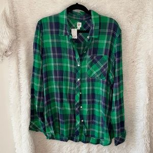 Gap Long Sleeve Plaid Flannel Shirt NWT
